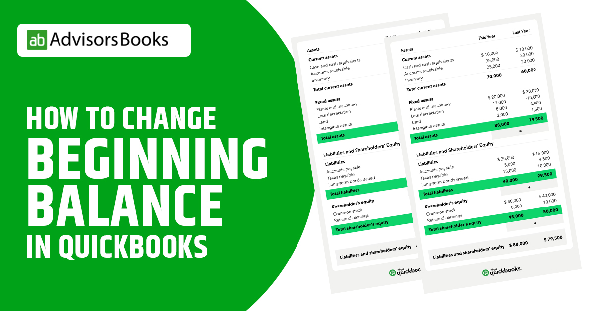 How to change beginning balance in QuickBooks